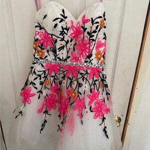 Blush Prom by Alexia White Pink Floral dress NWT Women’s 12